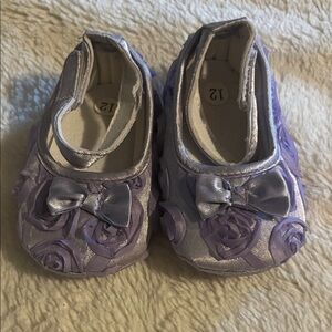 Purple Floral Baby Shoes